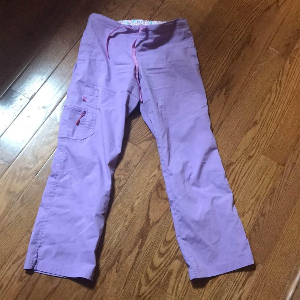 Life is Peachy lavender scrub pants